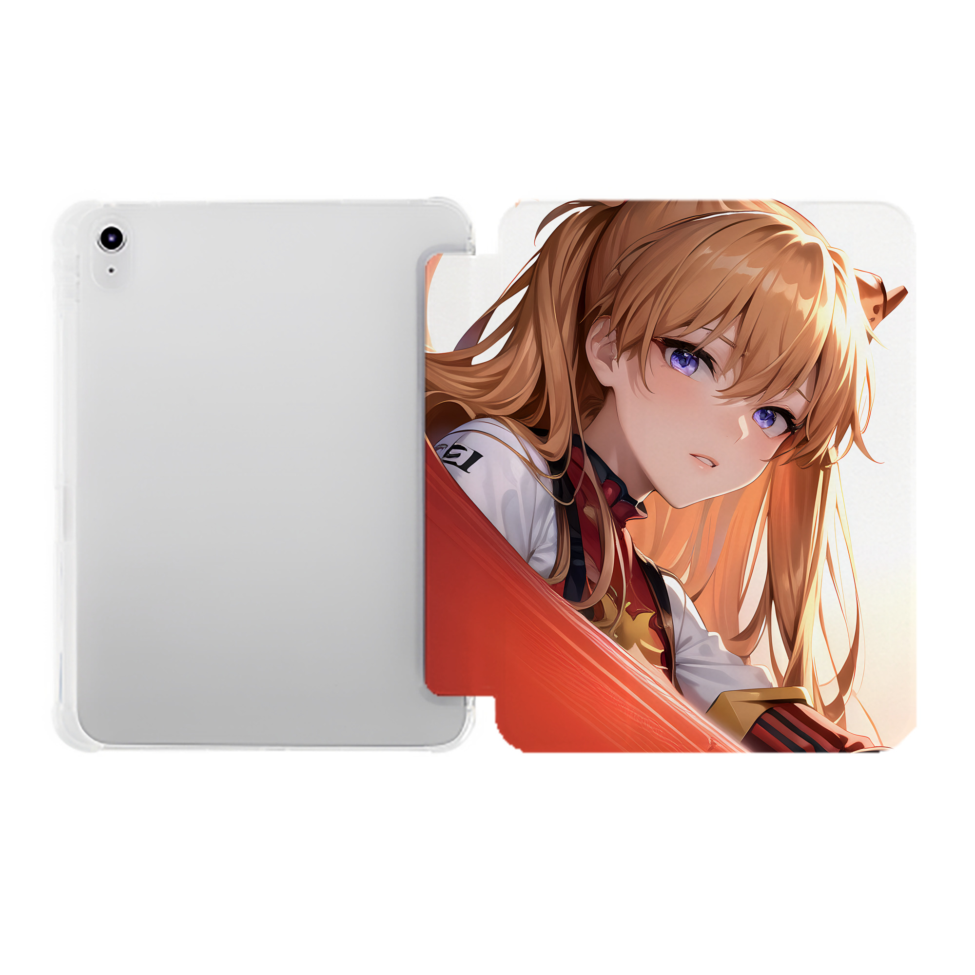 （画像用） EVA 新世紀エヴァンゲリオン IPad ケース ペン収納付き 三つ折りスタンド PUレザー×シリコン 対応機種9.5/10.5/10.9インチ